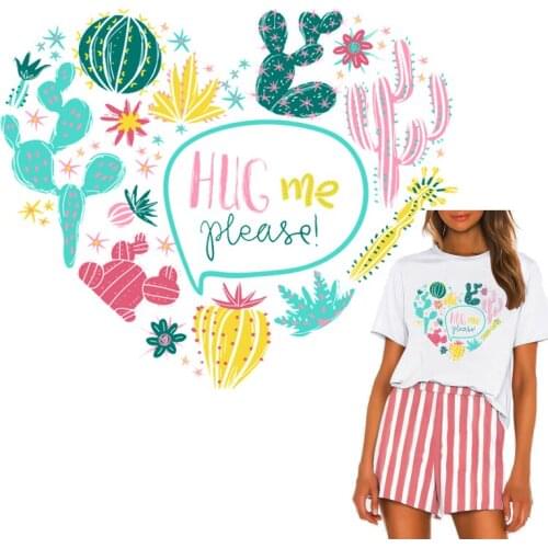 Cactus Badge Stripes Iron On Transfers For Clothing Stickers Patches On Clothes T Shirt Applique clothes parches diy Accessory