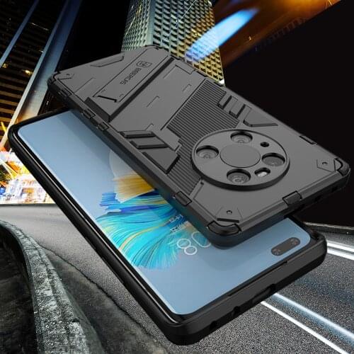 Case for Huawei Mate 40 Mate40 Pro Phone Cover Camera Lens Protector Hard PC & Silicone Rubber Shockproof Matte Stand Cases