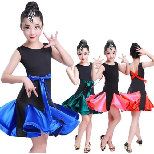 Childrens Latin dance skirt exercise clothes summer girls grading performance clothing kids dresses for girls