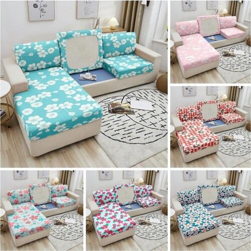Elastic Sofa Seater Cover 1/2/3/4 Seat Floral Printed Furniture Protector Seat Cushion Cover Removable Sofa Slipcover