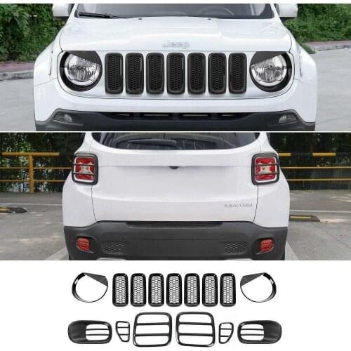 Headlight Tail light Covers Front Grille Grill Fog Light Trim for Jeep Renegade