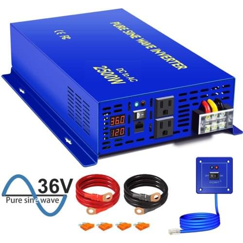 XYZ INVT 2500W Pure Sine Wave Inverter 12V 24V 36V 48V DC TO AC 220V Off-grid System Solar Inverters With Wired Remote Control