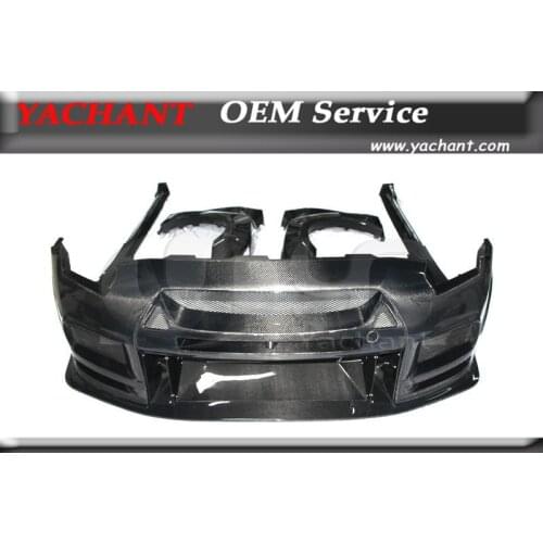 Carbon Fiber Wide Body Kit Fit For 08-13 R35 GTR GT-R 35 CBA DBA TP Style Wide Body Kit Front Bumper Side Skirts Front Fender