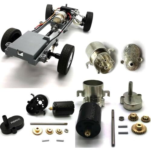 Silver/Titanium/Black Optional Metal Gearbox Transmission With 370 Brush Motor For WPL D12 RC Truck Upgrade Spare Parts