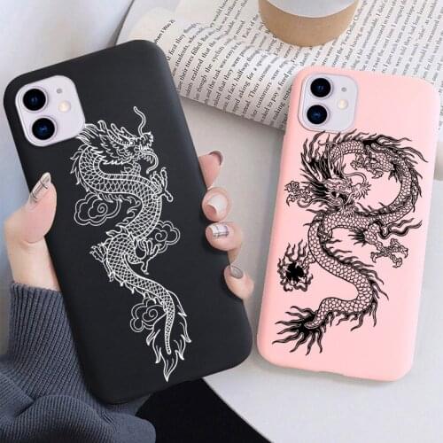 For iPhone 12 Fashion Dragon Animal Pattern Phone Case For iPhone 11 12 Pro XS MAX XR X 7 8 6S Plus SE2020 5S Matte Cover Coque