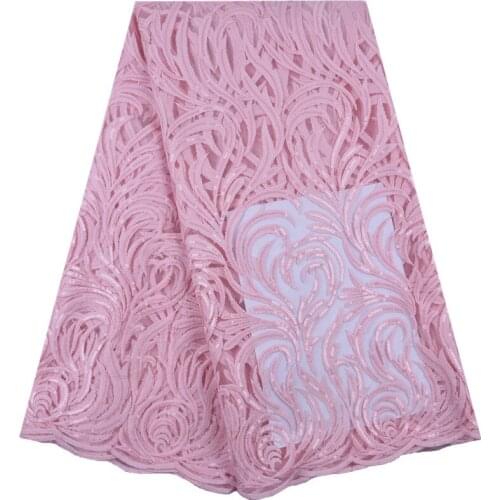 Latest Style Milk Silk Lace Fabrics High Quality French Mesh Milk Silk Laces With Sequins For Nigerian Wedding Party Dress F1736