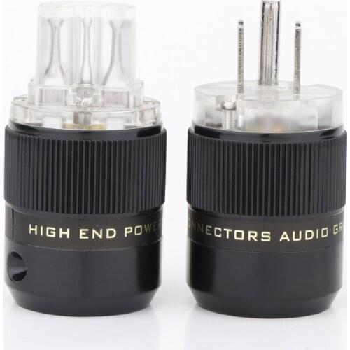 Monosaudio P078 Hi-End Rhodium Plated EU/US AC Power Plug Connector For Audio DIY Power Cable Power Mains Connector HIFI AC