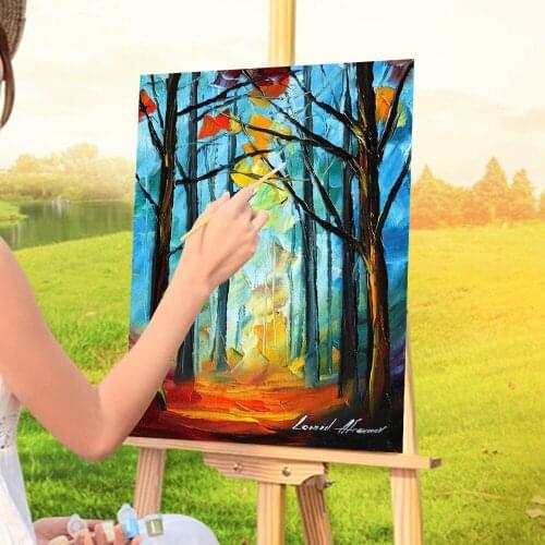 Wise Forest Painting By Numbers Package Acrylic Paints 50*70 Canvas Painting Decorative Paintings For Children Wholesale Art