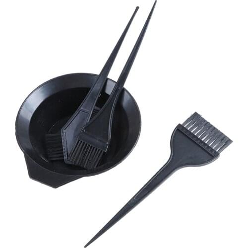 1set Black Hair Color Dye Bowl Comb Brushes Tool Kit Set Tint Coloring Dye Bowl Comb Brush Twin High Quality Headed Brushes Set