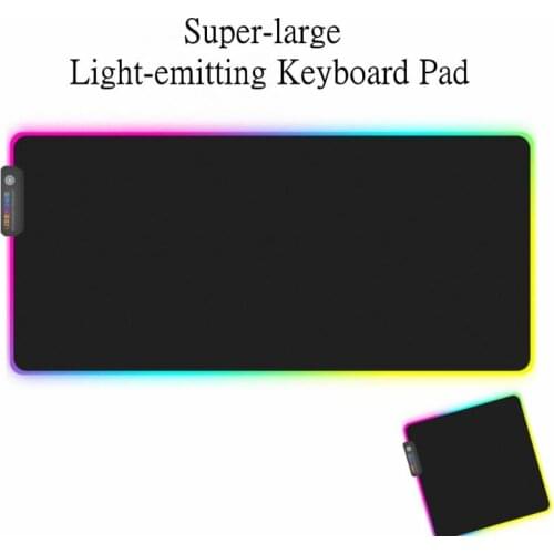 Super-large Light-emitting Keyboard Pad Side-locked Game Mouse Pad Thickened Seven-color RGB LED Lights Computer Gamer