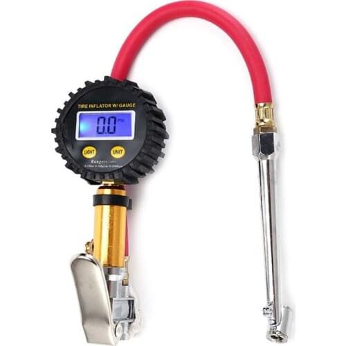 New Digital Car Tire Air Pressure Inflator Gauge LCD Display LED Backlight Vehicle Tester Inflation Monitoring
