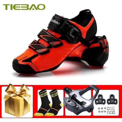 TIEBAO Sapatilha Ciclismo Men Cycling Shoes Add SPD-SL Pedals Breathable Self-locking Bicycle Riding Sneakers Wear-resistant