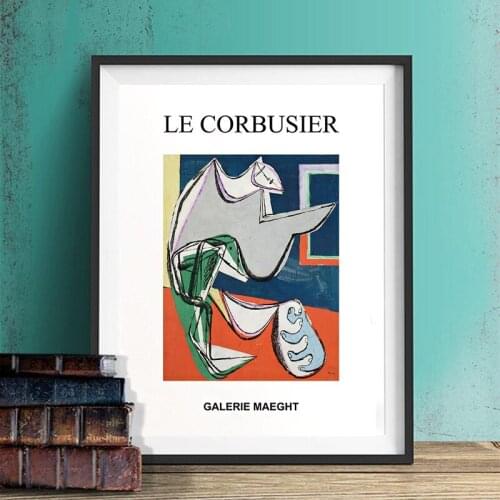 Le Corbusier Canvas Print Exhibition Vintage Classic Poster Retro Wall Art Pictures Fine Art Abstract Painting Living Room Decor