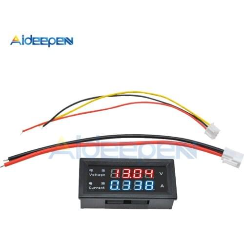DC 200V 10A Voltmeter Ammeter Blue + Red LED Amp Dual Digital Volt Meter Gauge with lines