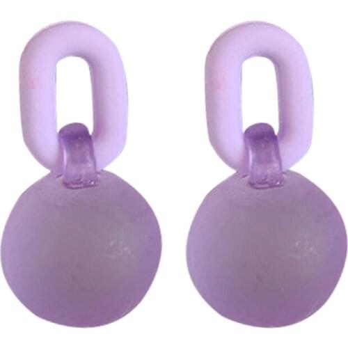 Candy Color Frosted Bubble Ball Earrings Simple and Sweet Chain Accessories Women Sweet Earrings Accessaries