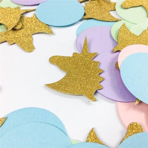Gold Unicorn Confetti Desktop Baby Shower Party DIY Paper Decoration Hand Throwing Paper Confitii Unicorn Birthday Party ww74