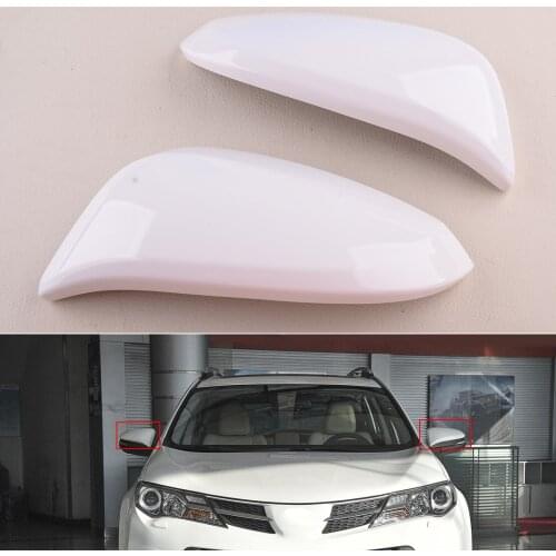 1 Pair Car Front Left and Right Side Wing Rearview Mirror Cover Cap White Styling Fit For Toyota RAV4 2013 2014 2015