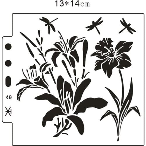 13*14 Morning glory Cover templat scrapbook stencils spray plastic mold shield DIY cake hollow Embellishment printing lace ruler