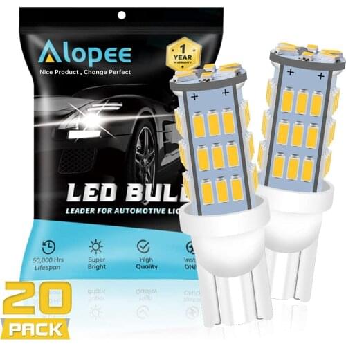 20-Pack T10 W5W 194 42 SMD White / Warm White LED Lights Car RV Interior Trailer Light Backup Reverse Bulb Side Marker Light 12V