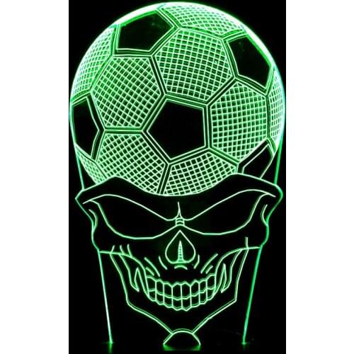 Football Skeleton 3d Art Acrylic LED Lamp Colorful Night Deco Lamps Head Football 3d Creative Table Lamps For Living Room