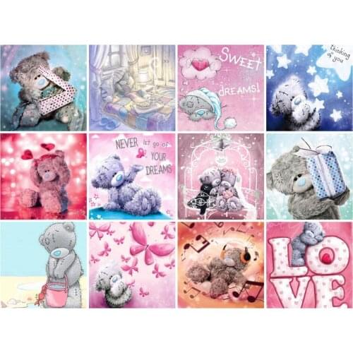 DIY Diamond Embroidery Cute Bear 5D Diamond Painting Full Square Cartoon Diamond Mosaic Cross Stitch Home Decor Children Gifts