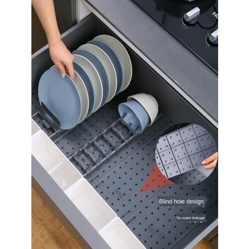 Free combination kitchen drawer storage tableware detachable cleaning separation sorting cabinet supplies large capacity pot Bow