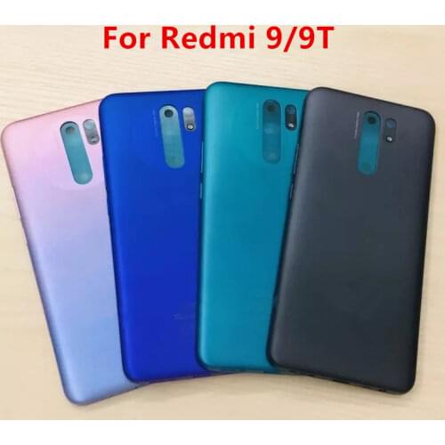Redmi9 Housing For Xiaomi Redmi 9 Plastic Battery Cover Repair Replace Back Door Rear Case + Logo Side Buttons