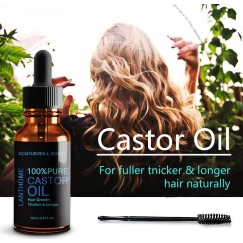 Pure Black Castor Oil Hair Essential Oil Eyelashes Lift Growth Serum Growth Castor Care Liquid Organic Hair Hair Eyebrow Fa P2P8