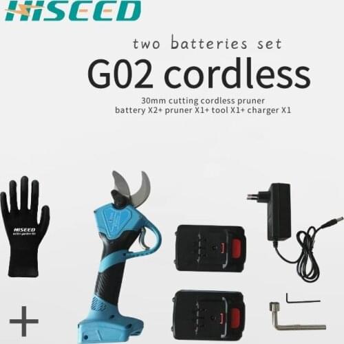 HISEED two batteries working hours electric pruning shears can add extra batteries