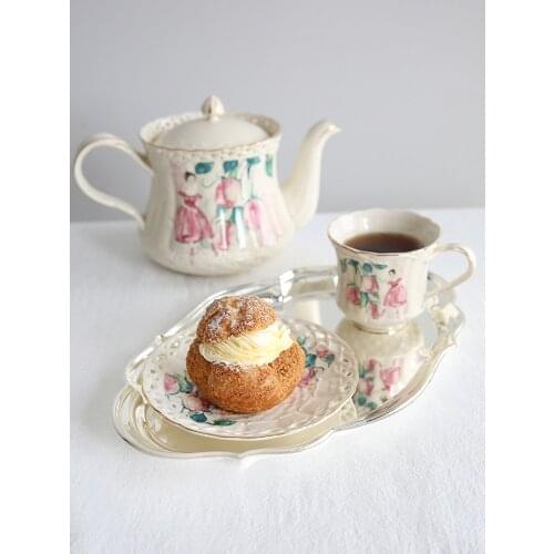 Ceramic Coffware Set Bone China Milk Tea Mug Cup & Saucer Pot Kitchen Drinkware Birthday Present Wedding Gift 200ML Nordic Style