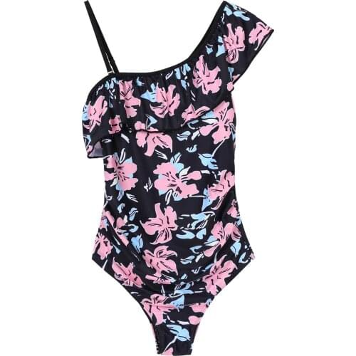 Maternity swimsuit Pregnant Swimwear Ruffle One Shoulder One Piece Swimming Bathing Suit Women Plus Size Bikini Beachwear