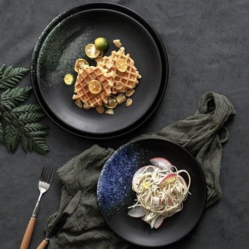 LingAo Japanese creative ceramic tableware plate web celebrity with the same shallow plate sushi plate western steak disc whole