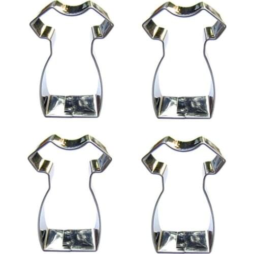 Mini Short Sleeve Skirt shape 4 piece biscuit cutting molds, baking tools, cake decorating soft candy tools