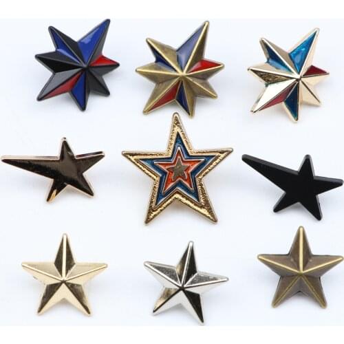 Fashion New Men Retro Golden Star Brooch Pins Collar Suit Stick Breastpin Pin Brooch Gift Icon Badge lapel Pin For Coat Cap