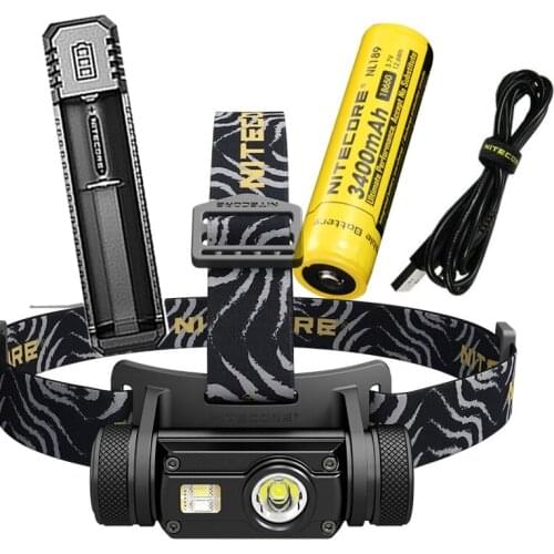 NITECORE HC65 Headlamp CREE XM-L2 U2 max 1000LM beam distance 110 meter headlight head red light with 18650 3400mAh battery