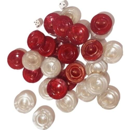 2 pcs Dice And 30 Pcs Pearl two colors Backgammon Scale Suit-Acrylic-35mm x 8mm-Traditional Turkish-World Games