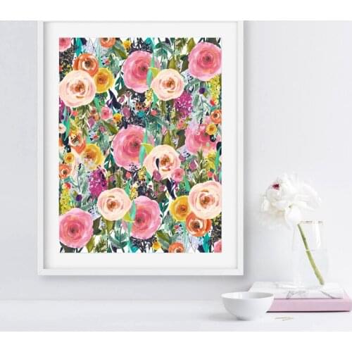 Nordic Wall Canvas Flower Paintings for Interior Abstract Oil Floral Pictures for Living Room Frameless Wall Art Poster Prints