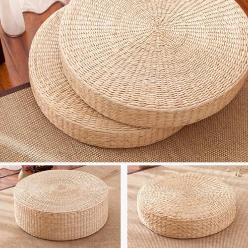 New 40cm Yoga Mats Round Pouf Tatami Floor Pillow Seat Cushion Straw Meditation thickening Soft Yoga Equipment Dropshipping