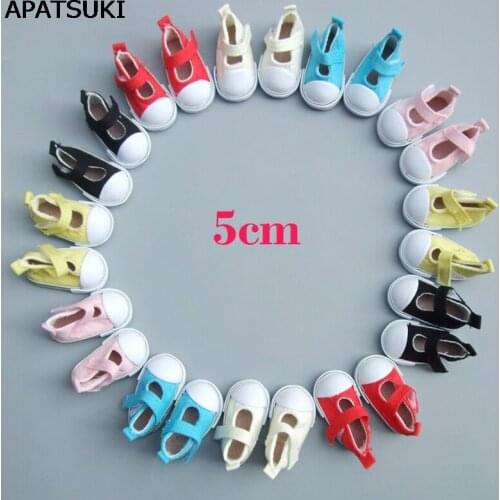 5cm Doll Shoes Denim Canvas Mini Toy Shoes For 1/4 Bjd Doll Casual Shoes For Russian Doll Sneackers
