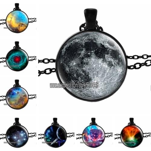 Charming Nebula Astronomy Necklace Galaxy Space Glass man Pendant Solar System Jewelry Space Universe Necklace Milky Way Jewelry