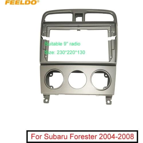 FEELDO Car 2Din Audio Face Plate Fascia Frame For Subaru Forester 04-08 9" Big Screen CD/DVD Player Panel Dash Mount Kit