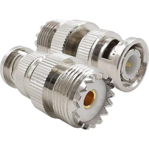 BNC Male to UHF Female SO-239 SO239 Connector SO239 UHF Jack Female to BNC Plug Male RF Coaxial Coax Adapter Connectors
