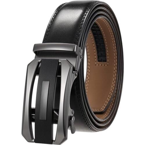 Leather Belts for Men New Men Leather Belt Automatic Buckle Waistband for Men Fashion Male Strape width:3.5cm 110-125