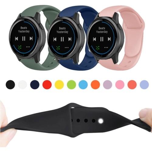 20mm 22mm Soft Silicone Watch Strap Band For Garmin Active vivoactive 4 Replacement Sport Bracelet