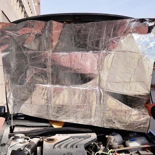 Rete Car Hood Engine Firewall Heat Mat Deadener Sound Insulation Deadening Material Aluminum Foil Sticker 140cm x100cm