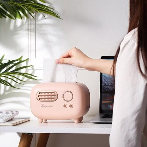 Retro Napkin Case Towel Storage Radio Model Tissue Box Desktop Paper Holder Organizer Ornament Craft Wet Wipes Decoration