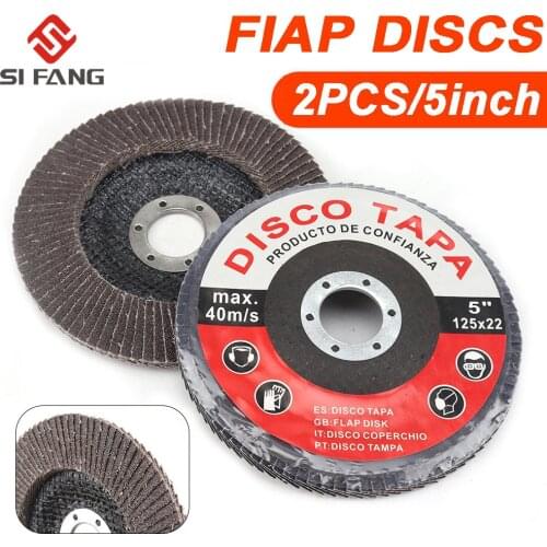 2Pcs Grinding Wheels Flap Discs 125mm 5 Inch Sanding Disc Grinding Wheels Blades For Angle Grinder Wood Abrasive Tool 60/80 Grit