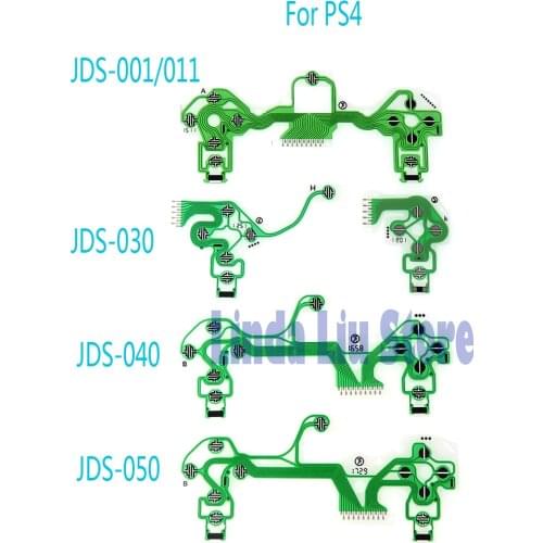 100pcs Replacement Buttons Ribbon Circuit Board for PS4 Pro Slim Conductive Film Keypad flex JDS 001 030 040 050