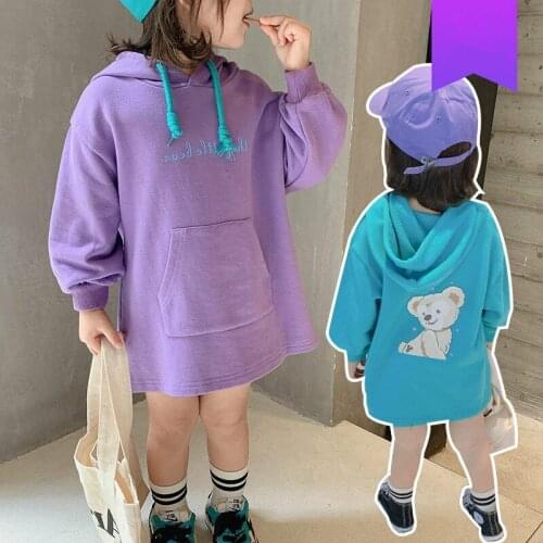 Girls' Sweatshirts Babys Kids Coat 2021 Long Style Spring Autumn Top Toddler Pullover Beach Overcoat Outdoor Cotton Childrens
