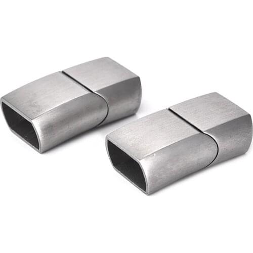 Jiayiqi 2pcs Vintage Stainless Steel Magnetic Clasps Connectors For DIY Leather Bracelet Jewelry Making Components 23.6x13.5mm
